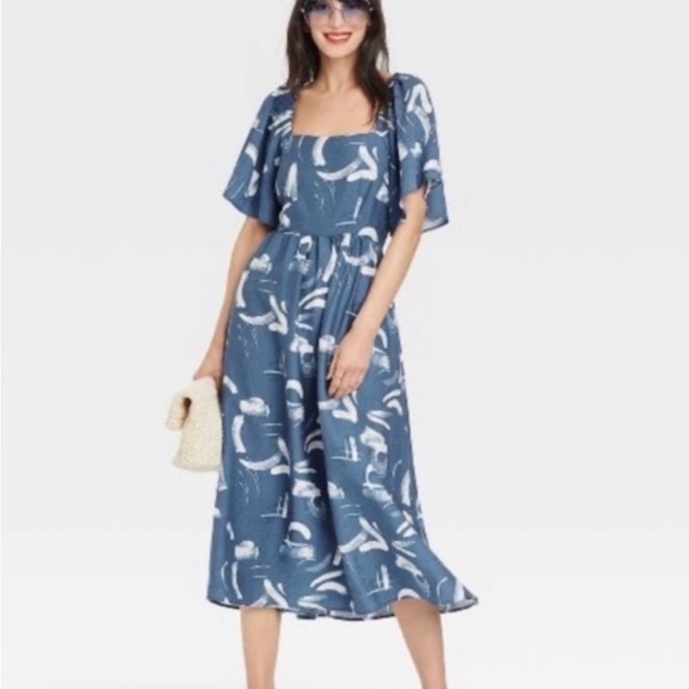 A new day blue tie back dress